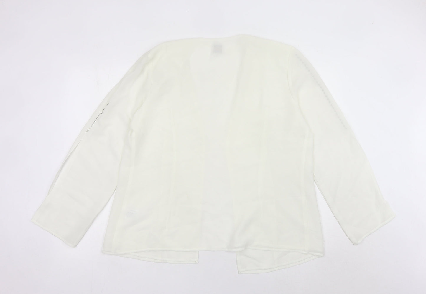 Roman Originals Women’s White Chiffon Open Jacket Size 18