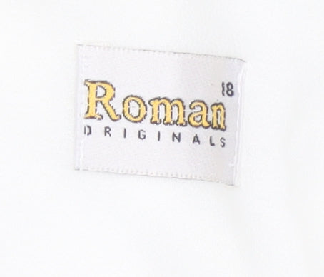 Roman Originals Women’s White Chiffon Open Jacket Size 18