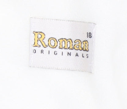 Roman Originals Women’s White Chiffon Open Jacket Size 18