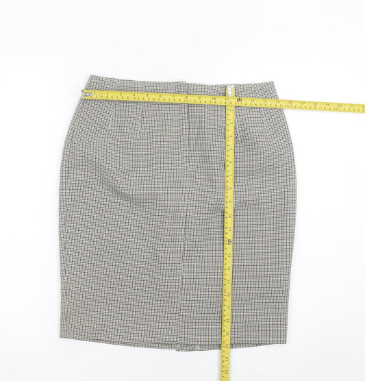 Marks and Spencer Womens Black Check Pencil Skirt Size 10