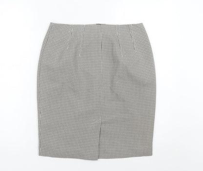 Marks and Spencer Womens Black Check Pencil Skirt Size 10