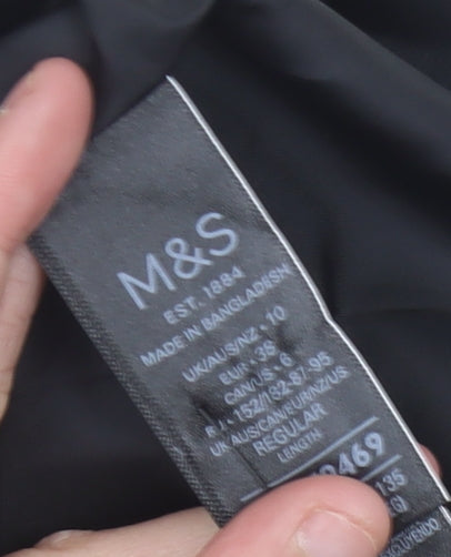 Marks and Spencer Womens Black Check Pencil Skirt Size 10