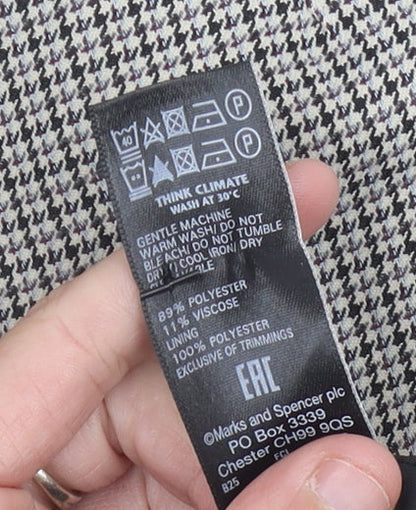 Marks and Spencer Womens Black Check Pencil Skirt Size 10