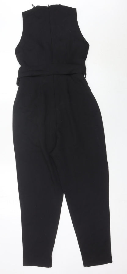 River Island Women’s Black Belted Sleeveless Jumpsuit Size 10