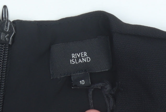 River Island Women’s Black Belted Sleeveless Jumpsuit Size 10