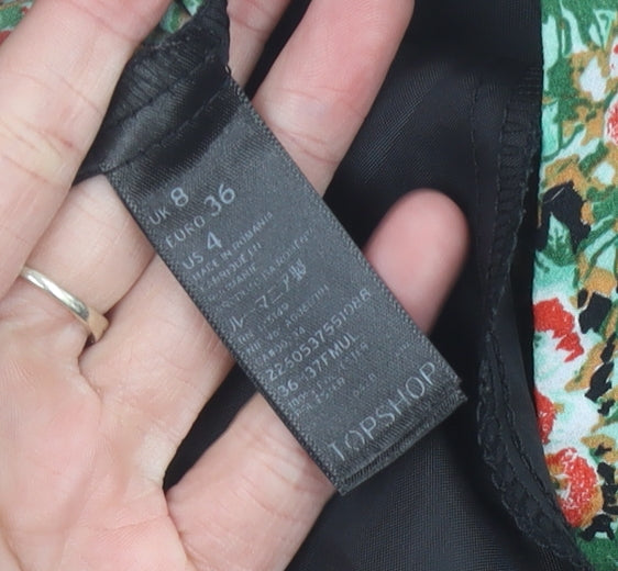 Topshop Women’s Black Floral Lace Trim Hot Pants Shorts Size 8