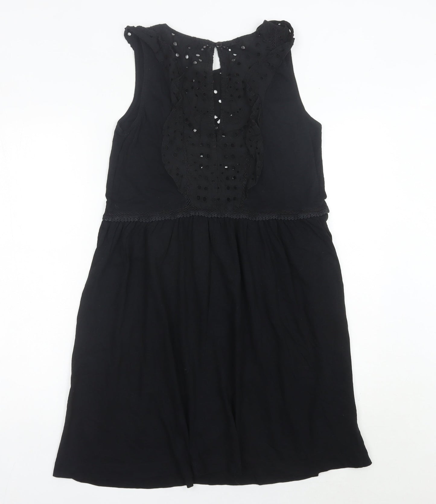 Next Women’s Black Cotton A-Line Knee Length Dress Size 10