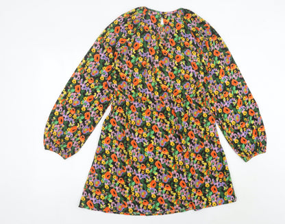 H&M Divided Womens Multicoloured Floral Mini Shift Dress Size 12