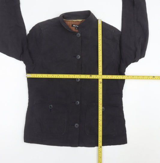 Rohan Womens Black Linen Blend Travel Jacket Size S