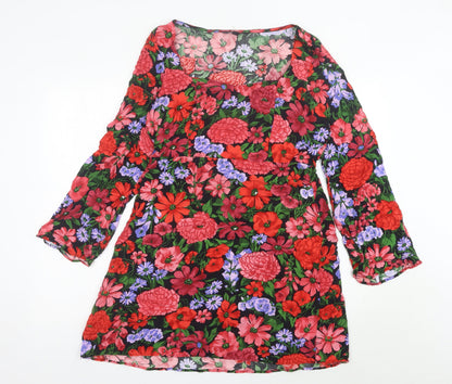 Nobody's Child Womens Multicoloured Floral A-Line Dress UK 12