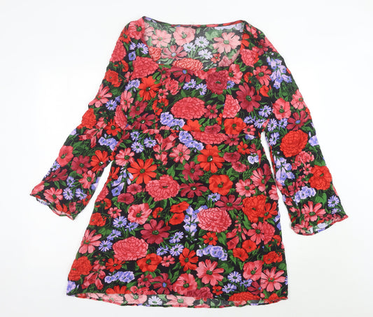 Nobody's Child Womens Multicoloured Floral A-Line Dress UK 12