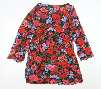 Nobody's Child Womens Multicoloured Floral A-Line Dress UK 12