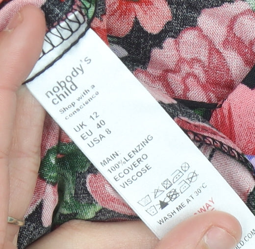 Nobody's Child Womens Multicoloured Floral A-Line Dress UK 12