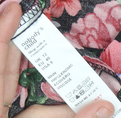 Nobody's Child Womens Multicoloured Floral A-Line Dress UK 12