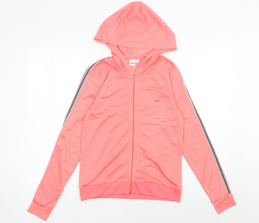 Ellesse Women’s Pink Full Zip Hoodie UK 10 Polyester Sportswear