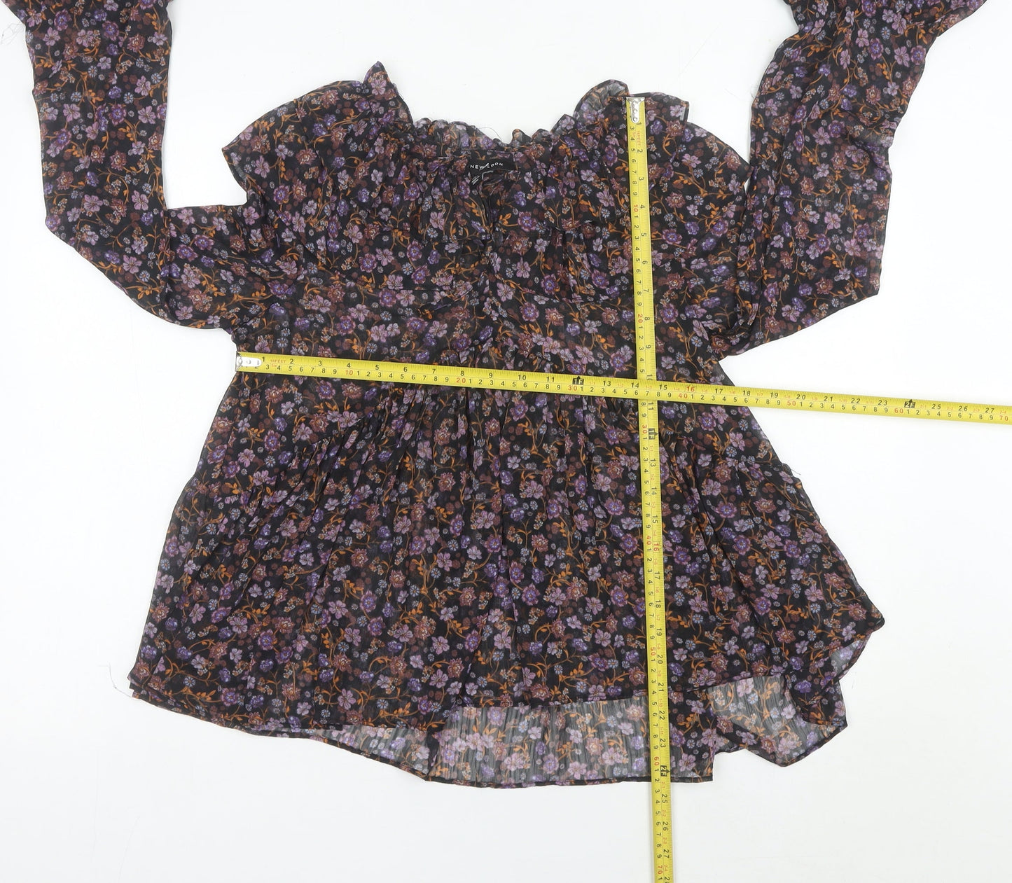 New Look Women’s Multicoloured Floral Tunic Blouse UK 10