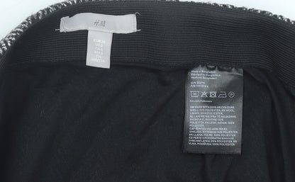H&M Women Grey Tweed Herringbone Skirt Size 10 Straight Pencil