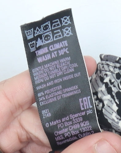 Marks and Spencer Womens Black Animal Print Leggings Size 10 Stretch Activewear