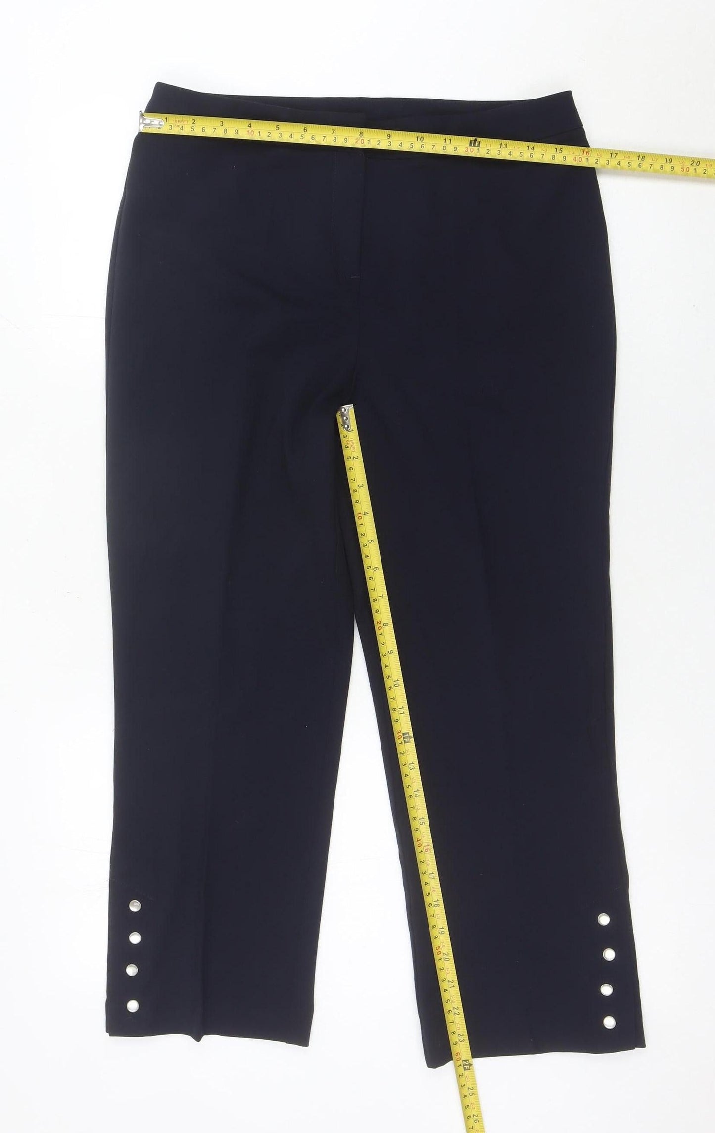 Kaleidoscope Womens Black Size 12 Cropped Slim Trousers