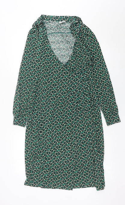 Next Women’s Green Wrap Dress Size 14 Viscose Geometric Print