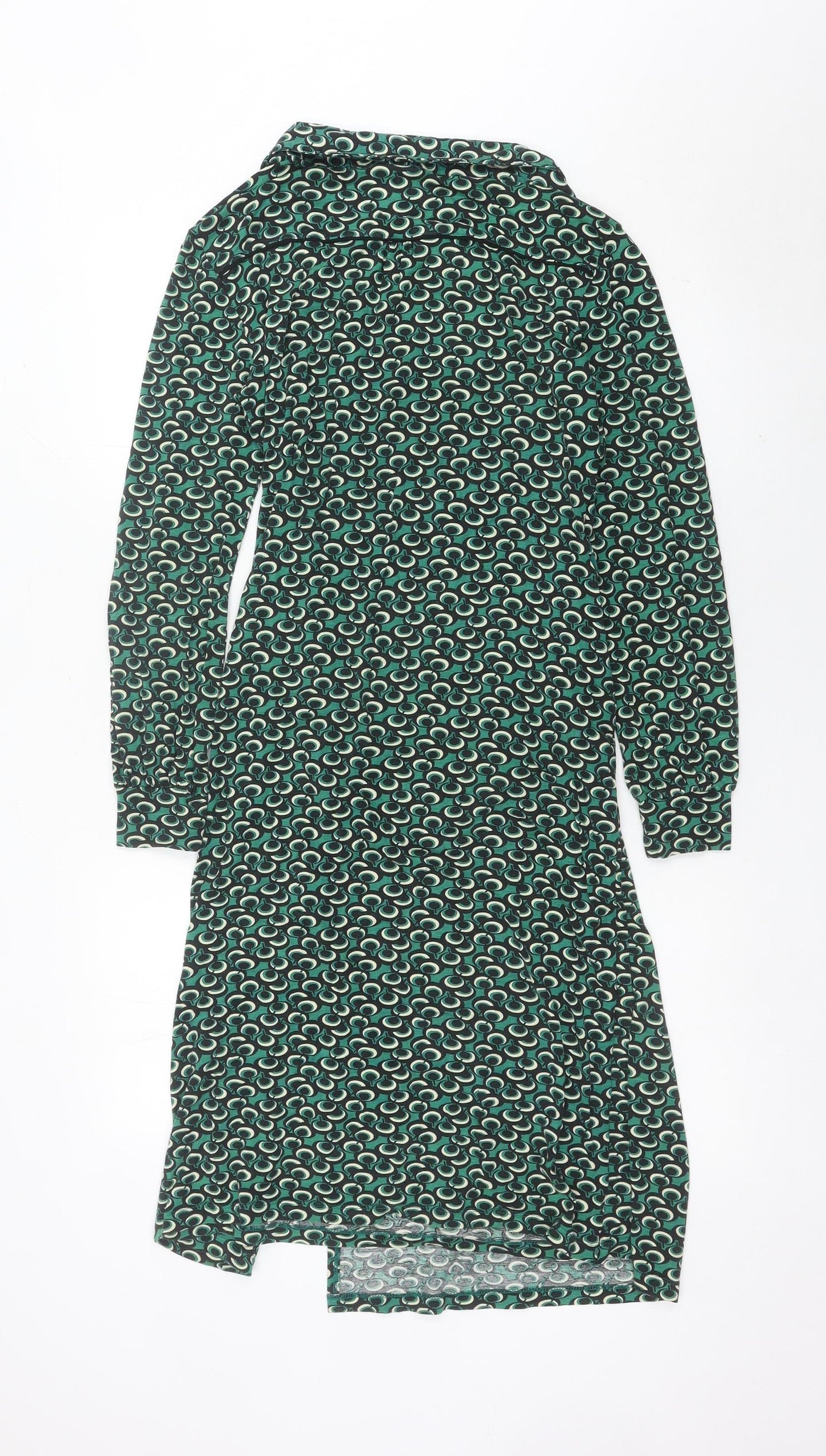 Next Women’s Green Wrap Dress Size 14 Viscose Geometric Print