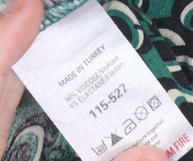 Next Women’s Green Wrap Dress Size 14 Viscose Geometric Print