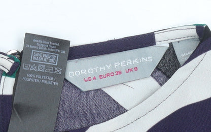 Womens UK Size 8 Dorothy Perkins Multicoloured Wrap Blouse