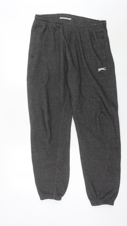 Slazenger Mens Grey XL Sweatpants Trousers Elastic Waist Sports Casual