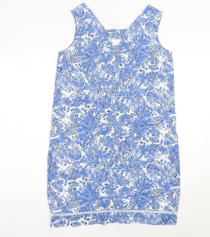 Next Women’s Blue Paisley Sleeveless Shift Dress UK 8 Casual Holiday
