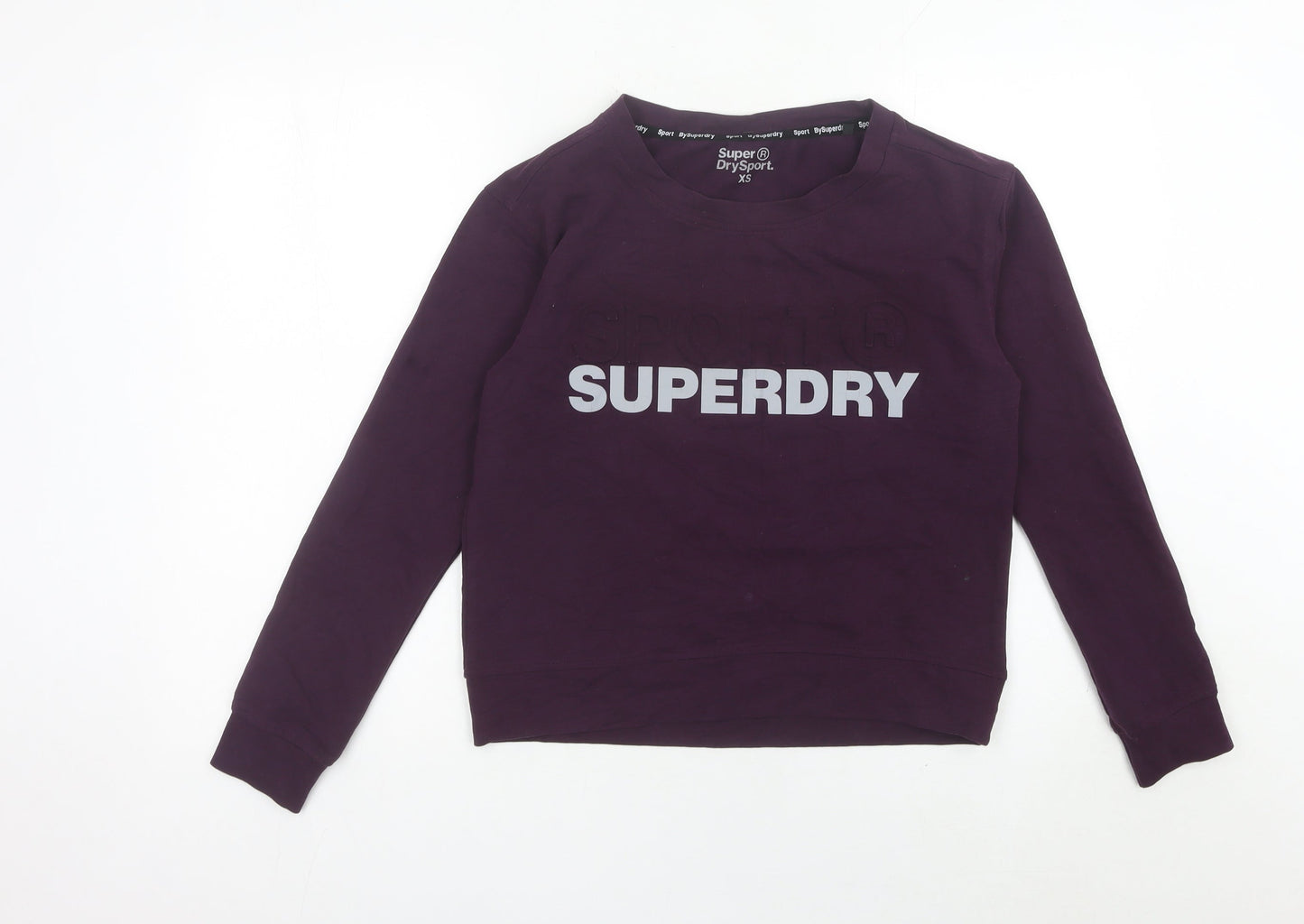 Superdry Womens Purple XS Pullover Sweatshirt Logo Print