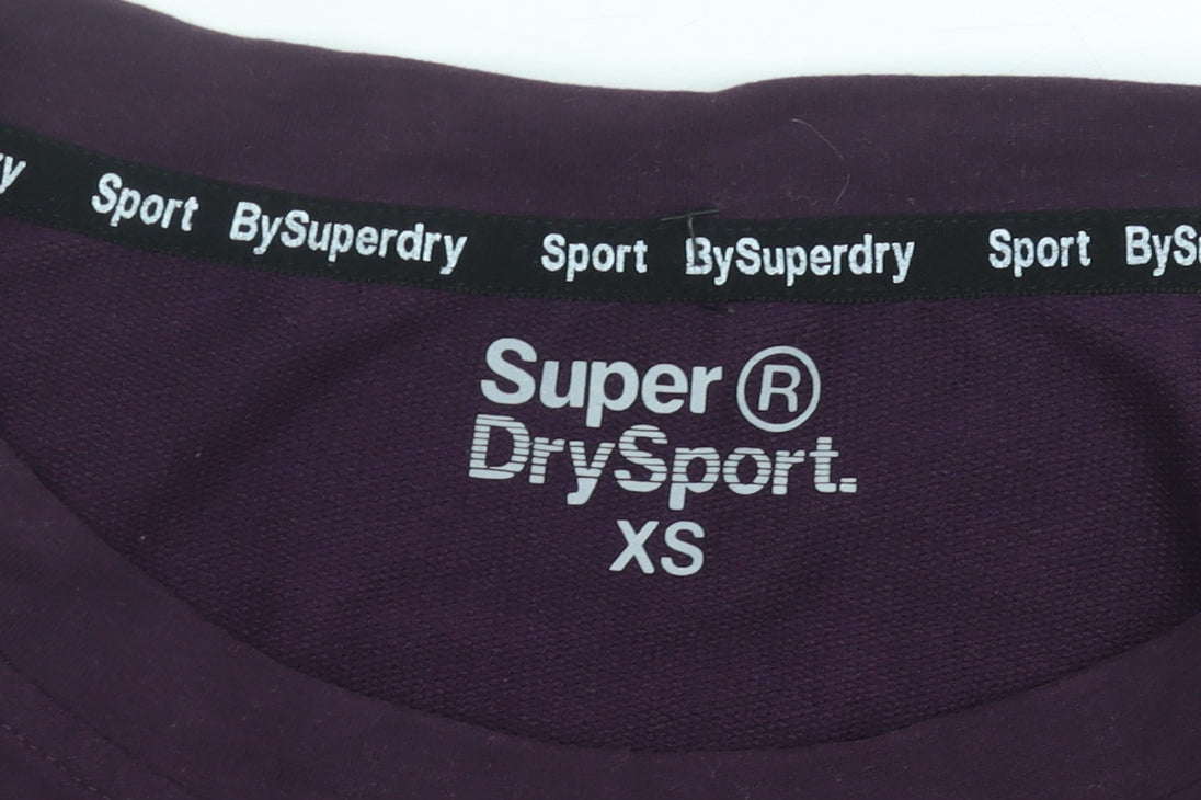 Superdry Womens Purple XS Pullover Sweatshirt Logo Print