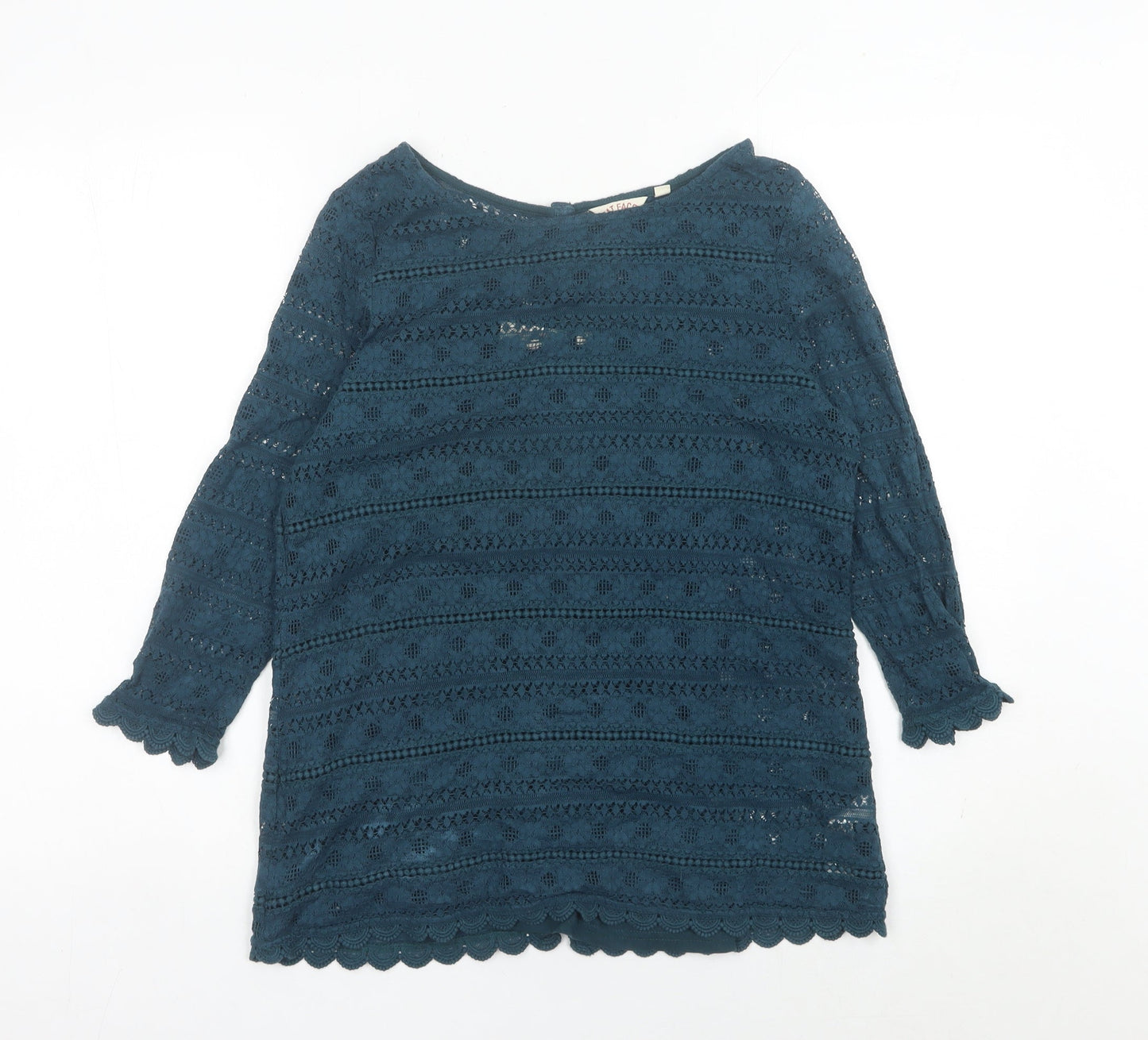 Womens UK Size 10 Fat Face Blue Tunic Blouse