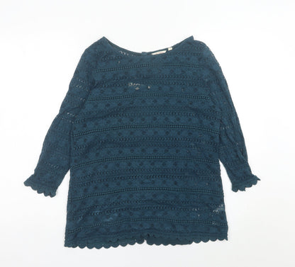 Womens UK Size 10 Fat Face Blue Tunic Blouse