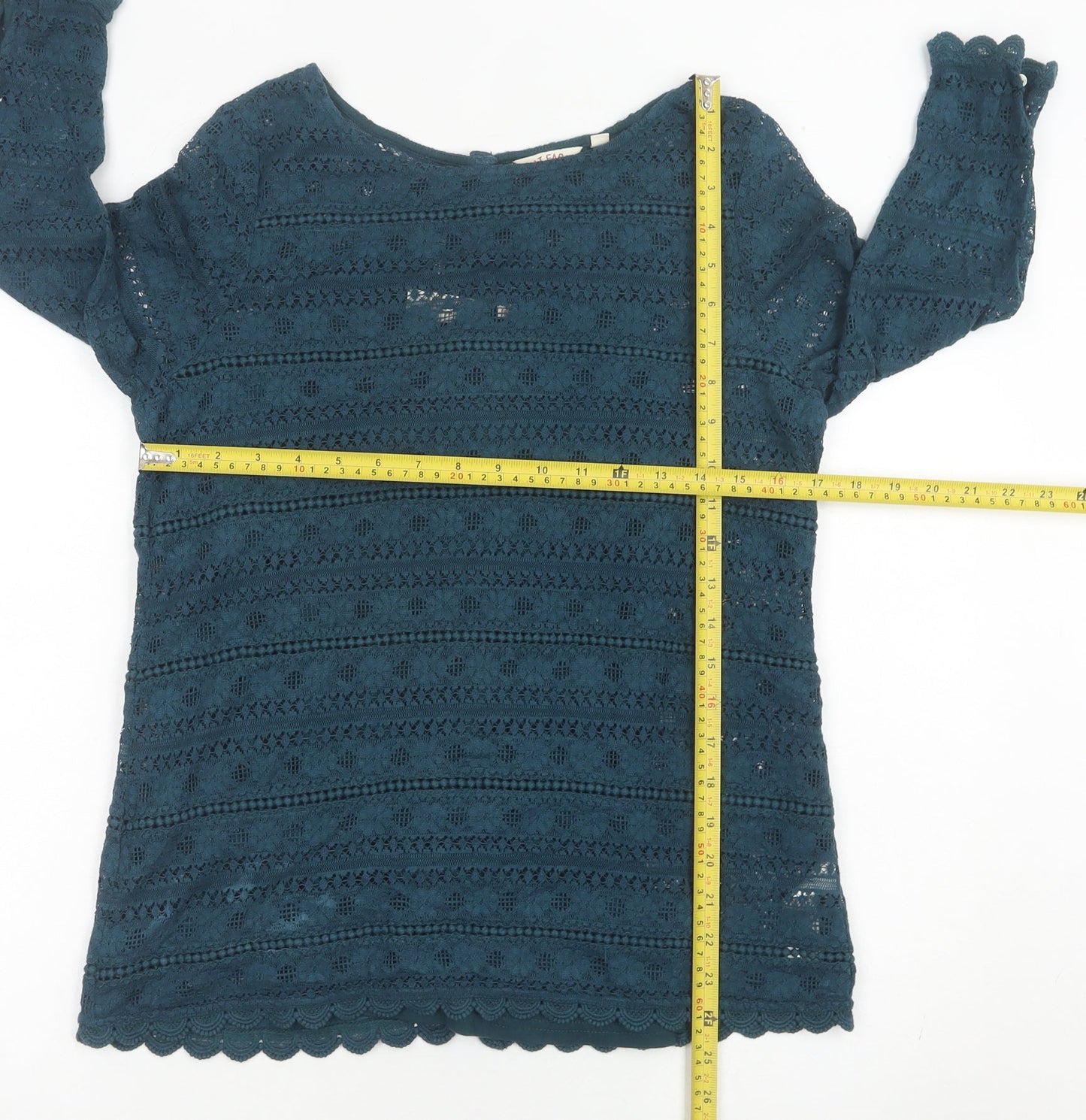 Womens UK Size 10 Fat Face Blue Tunic Blouse
