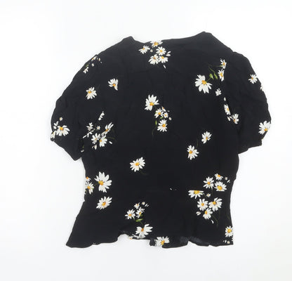 Womens UK Size 6 New Look Black Tunic Blouse