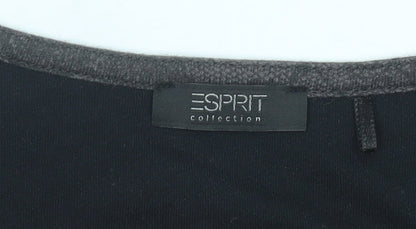 Esprit Women’s Grey XS Wrap Dress Long Sleeve Floral Belted