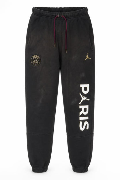 Jordan Men’s Black Sweatpants Size S PSG Logo Tapered Fit