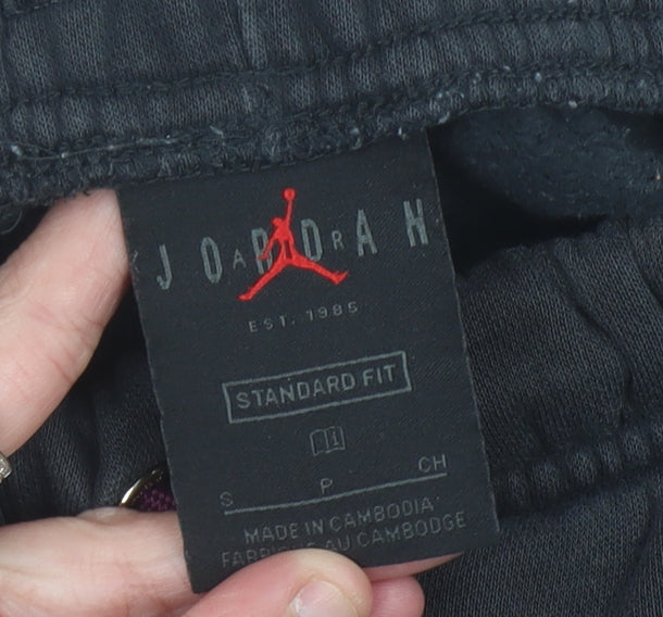 Jordan Men’s Black Sweatpants Size S PSG Logo Tapered Fit