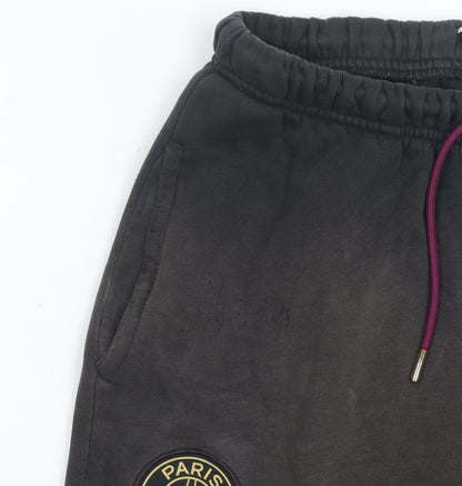 Jordan Men’s Black Sweatpants Size S PSG Logo Tapered Fit