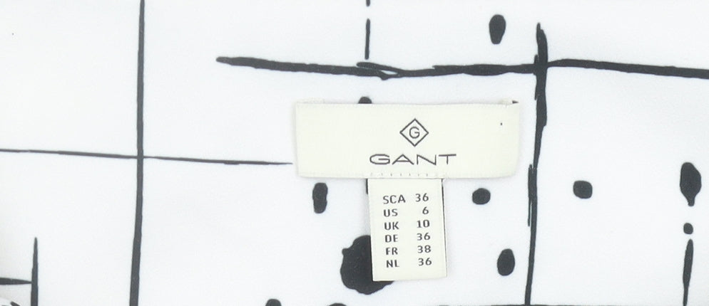 Womens UK Size 10 GANT White Tunic Blouse