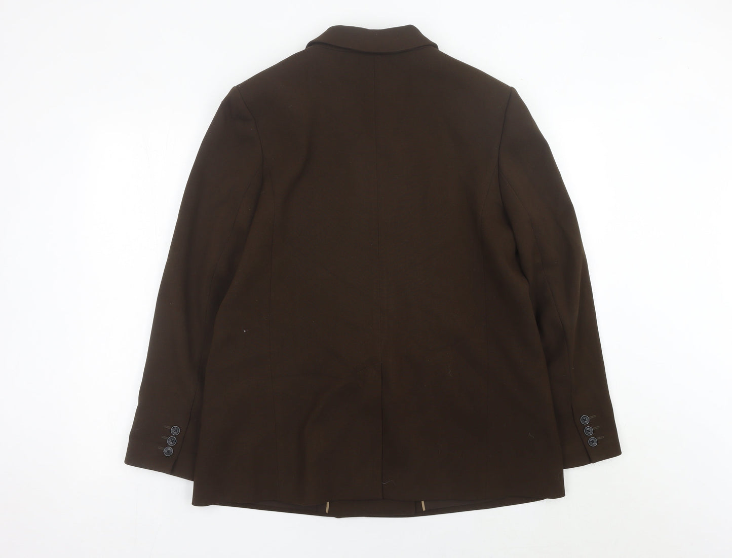 Marks and Spencer Women Brown Size 14 Double-Breasted Blazer