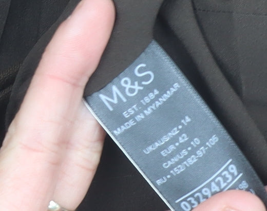 Marks and Spencer Women Brown Size 14 Double-Breasted Blazer