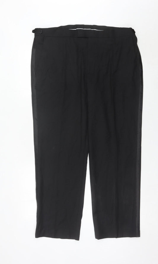 Marks and Spencer Mens Black 38in Regular Fit Dress Pants