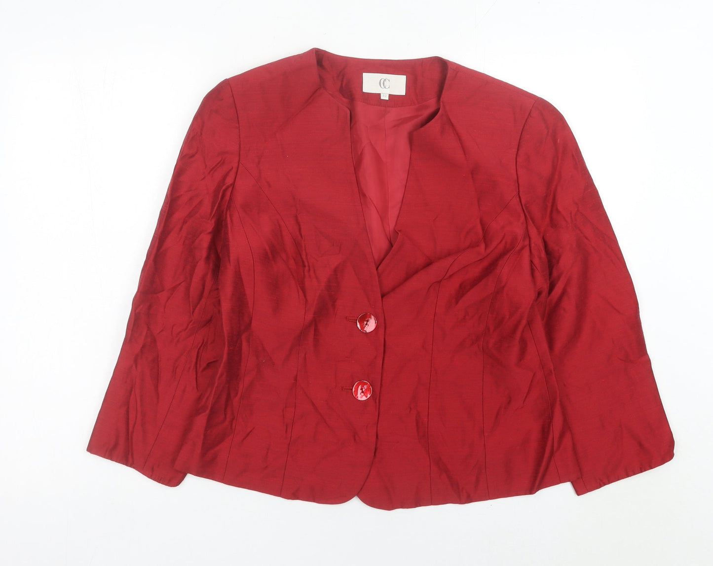 CC Women’s Red Suit Jacket Size 12 Single Breasted Formal Blazer