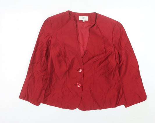 CC Women’s Red Suit Jacket Size 12 Single Breasted Formal Blazer