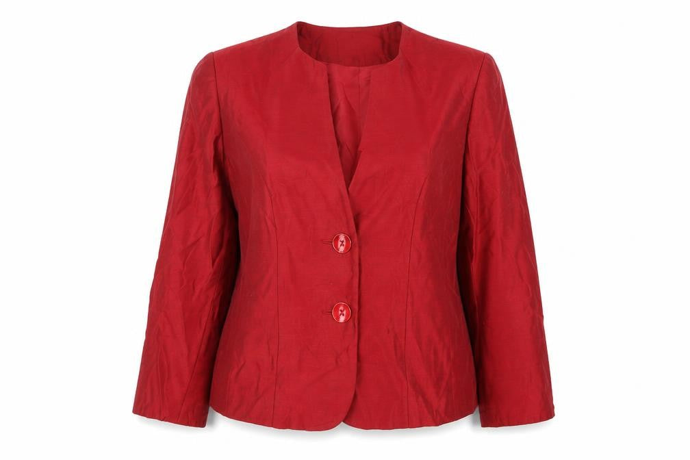 Country Casuals Women’s Red Suit Jacket Size 12 Single Breasted Formal Blazer