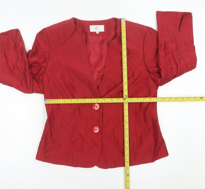 CC Women’s Red Suit Jacket Size 12 Single Breasted Formal Blazer