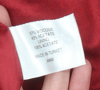 CC Women’s Red Suit Jacket Size 12 Single Breasted Formal Blazer