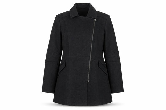 Womens UK Size 14 Warehouse Black Overcoat