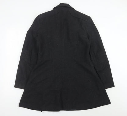Womens UK Size 14 Warehouse Black Overcoat
